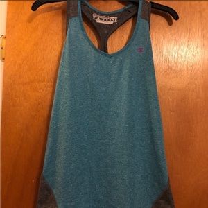 Champion Blue Grey Razor Back Athletic Tank Top